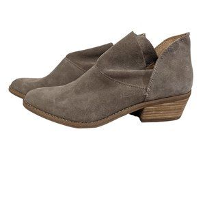 Lucky Brand Suede Taupe Ankle Boots